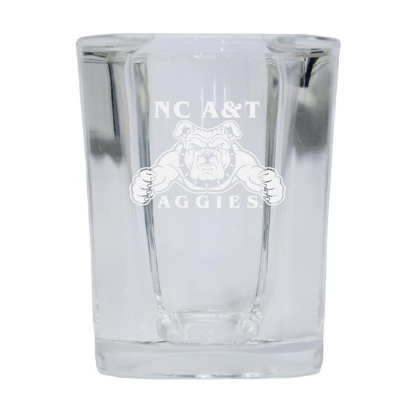 R & R Imports R & R Imports SGSE2-C-NCAT20 North Carolina A&T State Aggies 2 oz Square Shot Glass Laser Etched Logo Design - Pack of 2 SGSE2-C-NCAT20